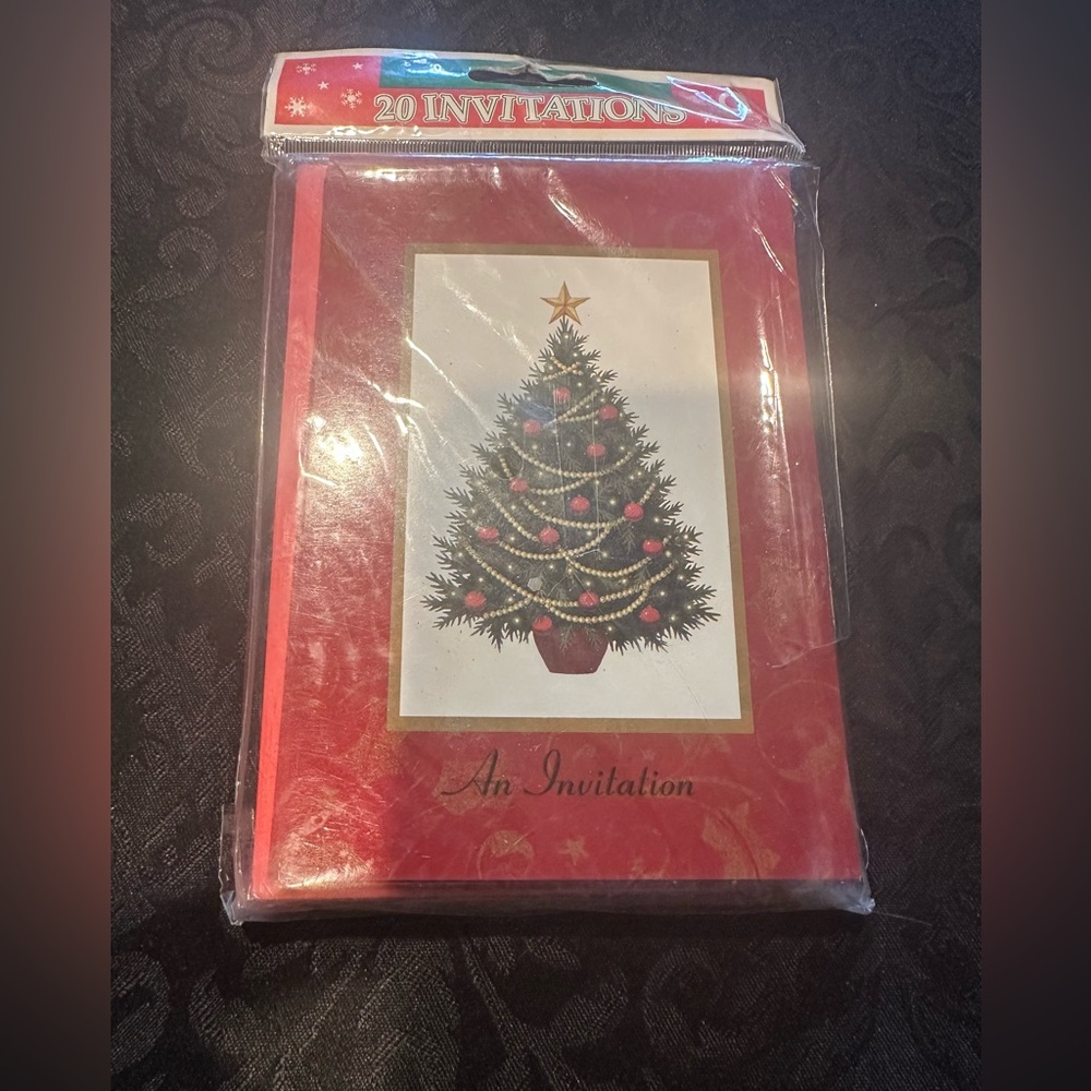 Lot of 20 Amscan Twinkling Tree Invitation Set